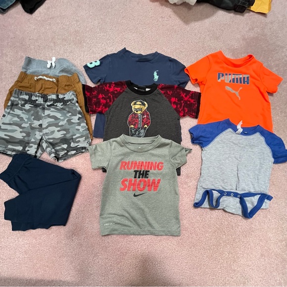 Nike Other - Boys 24M Camo Cargo Shorts and T-shirts Lot - 14 pair Free Socks Bundle